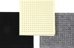Filt Med Huller - Str. 20X20 CM - Tykkelse 3 MM - Sort - Grå - Råhvid - 3X4 Ark