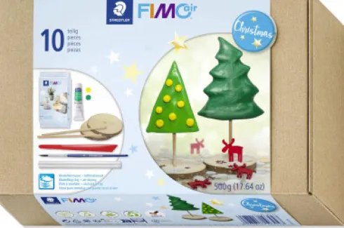 Fimo Air - Selvhærdende Ler Sæt - Jul - 10 Dele - Staedtler