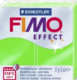 Fimo - Ler Til Ovn - Effect - Neon Grøn - 57 G