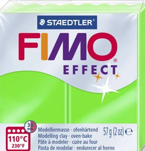 Fimo - Ler Til Ovn - Effect - Neon Grøn - 57 G