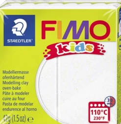 Fimo - Ler Til Ovn - Kids - Glitter - Hvid - 42 G