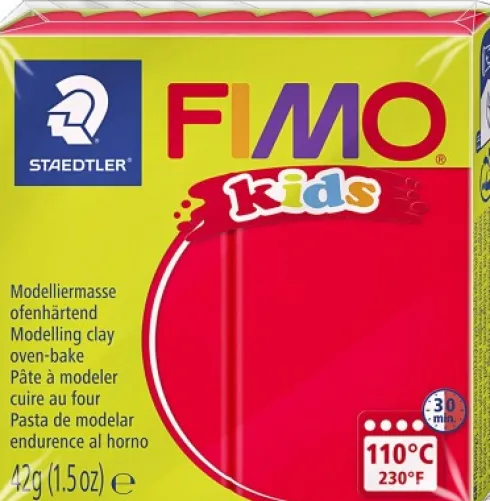 Fimo - Ler Til Ovn - Kids - Rød - 42 G
