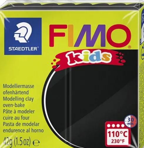 Fimo - Ler Til Ovn - Kids - Sort - 42 G