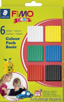 Fimo - Ler Til Ovn - Kids - Standardfarver - 6X42 G