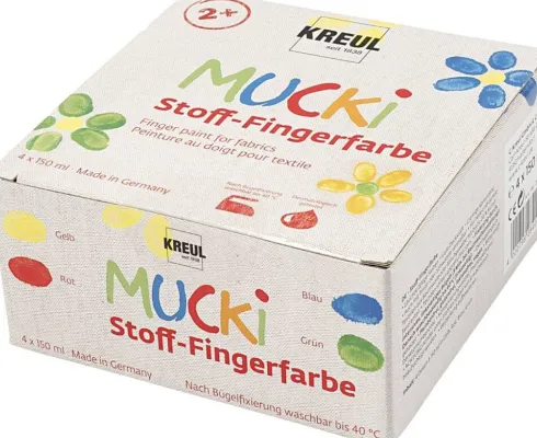 Fingermaling - Mucki - Blå Grøn Gul Rød 4X150 ML