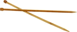 Firkantede Strikkepinde Sæt - Bambus Træ - B 9 MM - L 35 CM