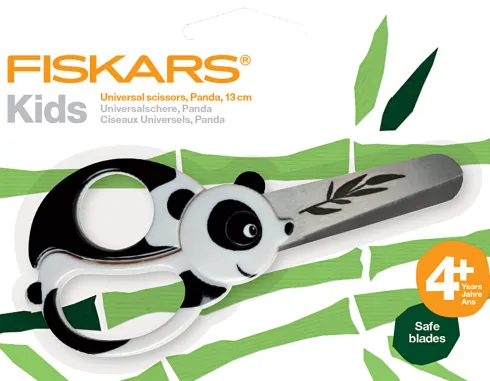 Fiskars - Børnesaks Med Dyremotiv - Panda - L 13 CM