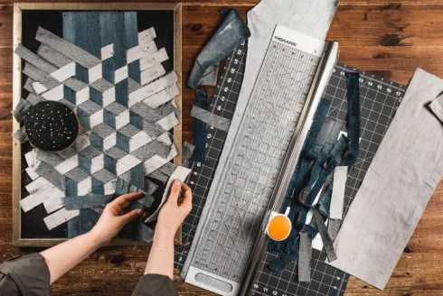 Fiskars - Combo Rotary Cutter & Ruler - Rulleskæremaskine - 61X15 CM - 9513