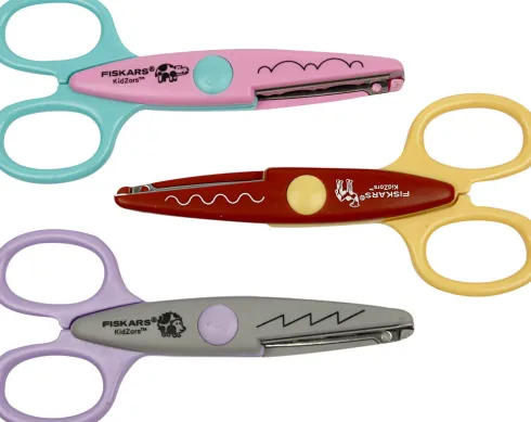 Fiskars - Kidzors Mønstersaks - Flodhest, Kamel Og Pindsvin - 3 Stk