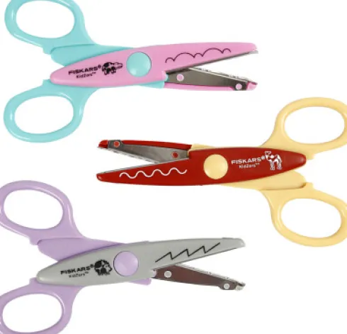 Fiskars - Kidzors Mønstersaks - Flodhest, Kamel Og Pindsvin - 3 Stk