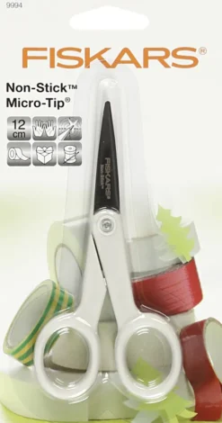 Fiskars - Non Stick Micro Tip - Slip-Let Spids Saks - L 12 CM - Højre - 9994