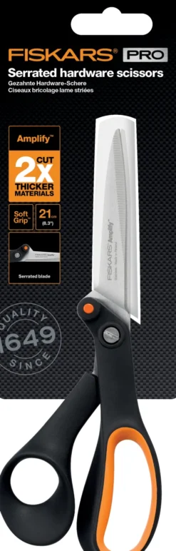 Fiskars - Pro Serrated Hardware Scissors - Savtakket - 21 CM
