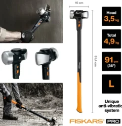Fiskars - Pro Sledgehammer - Isocore Forhammer - 3,6 KG - 8 Lb