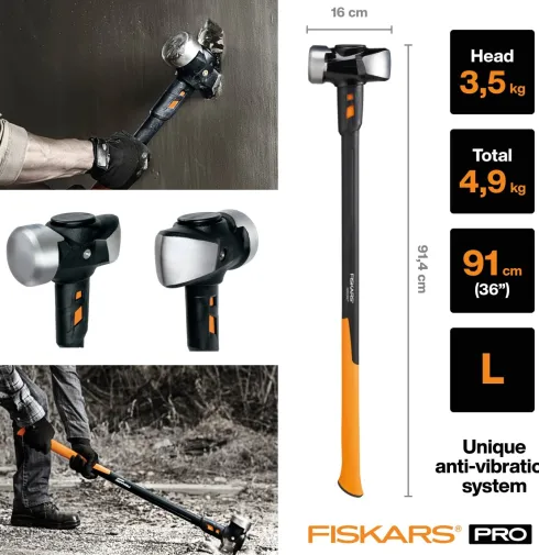 Fiskars - Pro Sledgehammer - Isocore Forhammer - 3,6 KG - 8 Lb