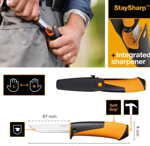 Fiskars - Pro Staysharp Universalkniv Med Knivsliber - Softgrip
