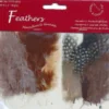 Fjer - 8-10 CM - 18 Stk. - Brun