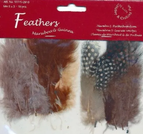 Fjer - 8-10 CM - 18 Stk. - Brun