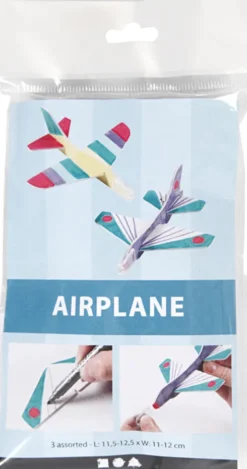 Flyvemaskiner - L 11,5-12,5 CM - B 11-12 CM - Hvid - 3 Stk