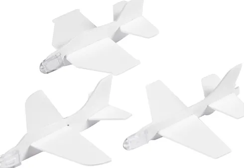 Flyvemaskiner - L 11,5-12,5 CM - B 11-12 CM - Hvid - 3 Stk