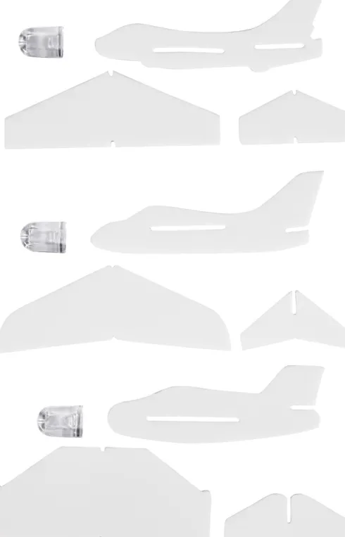 Flyvemaskiner - L 11,5-19 CM - B 11-17,5 CM - Hvid - 50 Stk