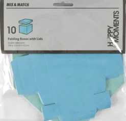 Fold-Selv-Æske - Str. 5,5X5,5 CM - 250 G - Lys Turkis/Mørk Turk - 10 Stk