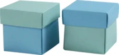 Fold-Selv-Æske - Str. 5,5X5,5 CM - 250 G - Lys Turkis/Mørk Turk - 10 Stk