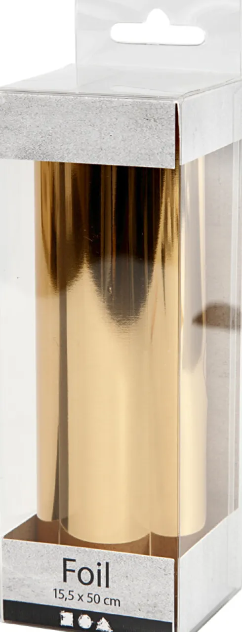 Folie Uden Klæb - B 15,5 CM - Tykkelse 0,02 MM - Guld - 50 CM