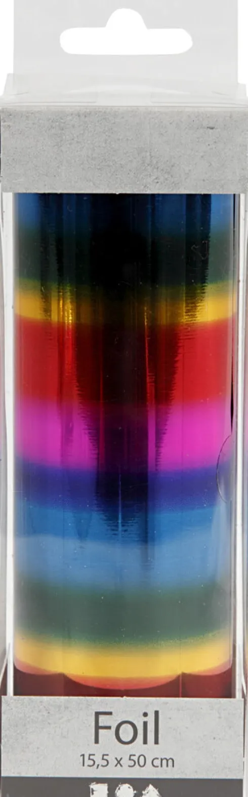 Folie Uden Klæb - B 15,5 CM - Tykkelse 0,02 MM - Regnbuefarver - 50 CM