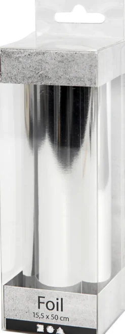 Folie Uden Klæb - B 15,5 CM - Tykkelse 0,02 MM - Sølv - 50 CM