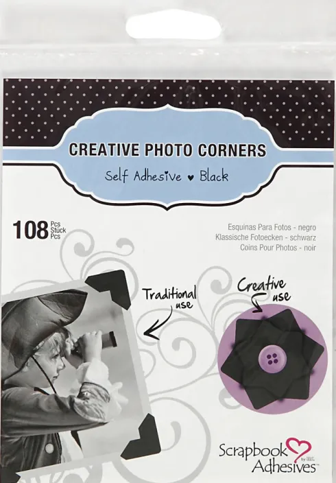 Fotohjørner - B 10 MM - 110 G - Sort - 108 Stk