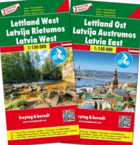 Freytag & Berndt - Road & Leisure Map Set Latvia East & West, Lettland Ost & West