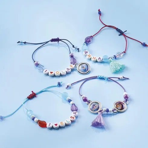 Frost - Disney - DIY Armbånd Med Bogstaver - Kit Til Børn
