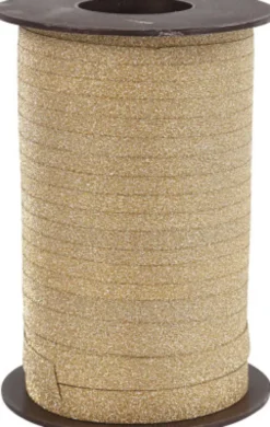 Gavebånd - Guld - B 10 MM - Glitter - 100 M