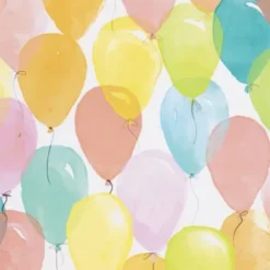Gavepapir - Balloner - Pastelfarver - B 50 CM - 80 G - 5 M