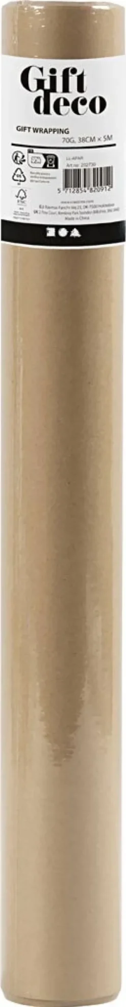 Gavepapir - B 38 CM - 70 G - Natur - 5 M