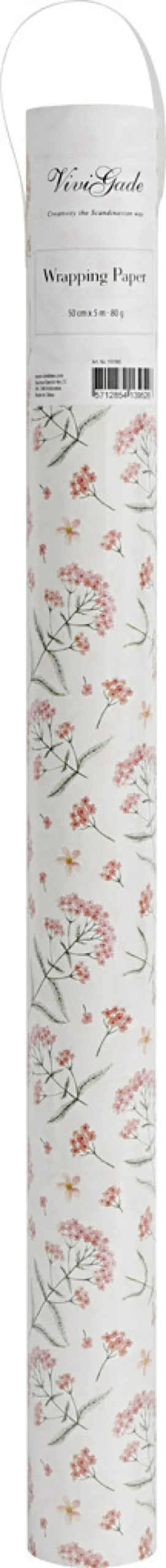 Gavepapir - Blomster - B 50 CM - 80 G - 5 M