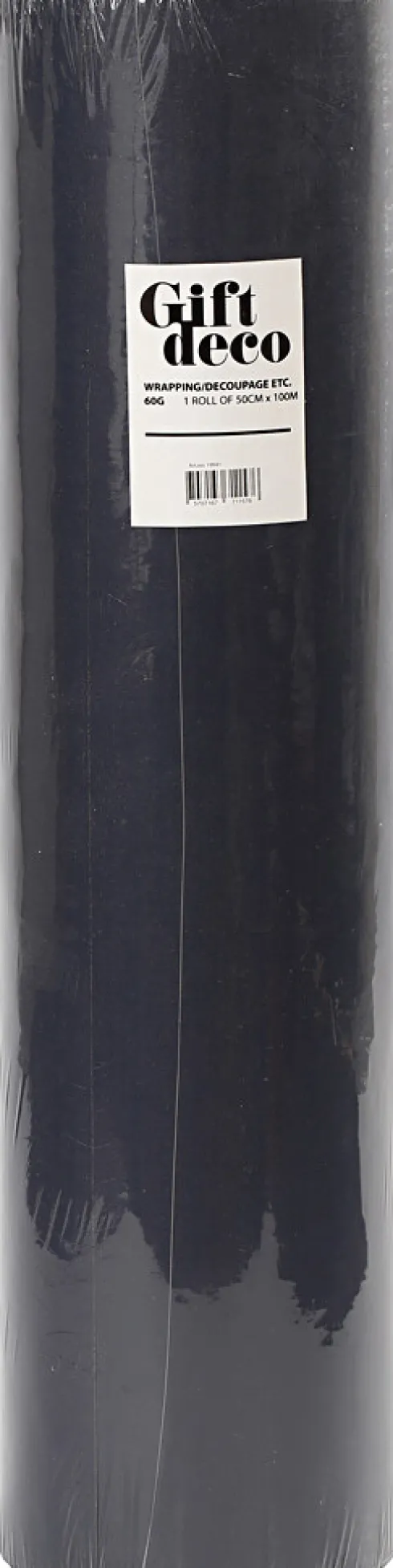 Gavepapir - Sort Ensfarvet - B 50 CM - 60 G - 100 M