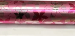 Gavepapir - Stor Rulle 100 M X 55 CM - Pink - Blomsterblade