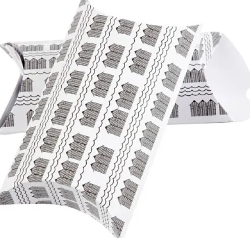 Gaveæske - Badehus - Str. 18X15X6 CM - 300 G - Sort - Hvid - 3 Stk