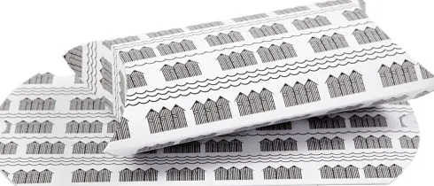 Gaveæske - Badehus - Str. 18X15X6 CM - 300 G - Sort - Hvid - 3 Stk