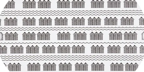 Gaveæske - Badehus - Str. 18X15X6 CM - 300 G - Sort - Hvid - 3 Stk
