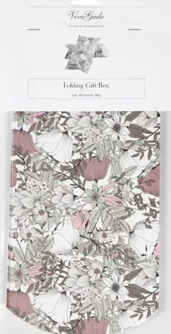 Gaveæske - Blomster - Str. 18X15X6 CM - 300 G - Brun - 3 Stk