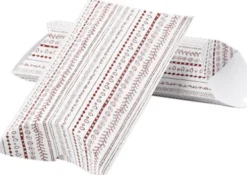 Gaveæske - Doodles - Str. 18X15X6 CM - 300 G - Rød - 3 Stk
