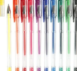 Gel Kuglepen - Tykkelse 0,8 MM - Assorterede Farver - 10 Assorterede