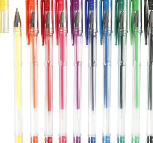 Gel Kuglepen - Tykkelse 0,8 MM - Assorterede Farver - 10 Assorterede