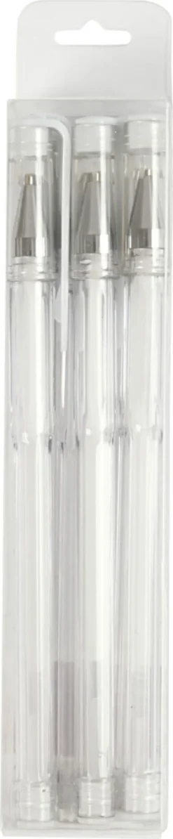 Gel Kuglepen - Tykkelse 0,8 MM - Hvid - 6 Stk