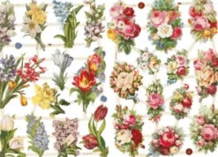 Glansbilleder - Blomster - 2 Ark