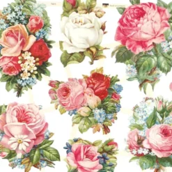 Glansbilleder - Blomster Rosenmix - 2 Ark