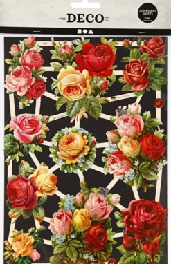 Glansbilleder - Blomster Rosenmix - 2 Ark