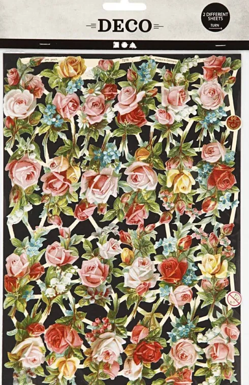 Glansbilleder - Blomster Små - 2 Ark